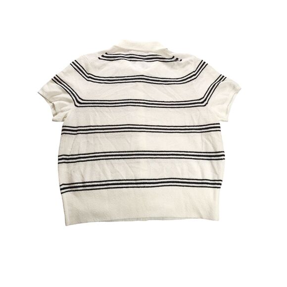 Madewell Polo Sweater Tee Stripe Womens XL Light Academia Coastal Grandma Preppy - Picture 5 of 6